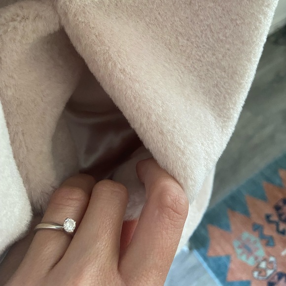 Nordstrom cream faux fur pea coat neutral treasure & bond teddy jacket Small - Picture 6 of 16